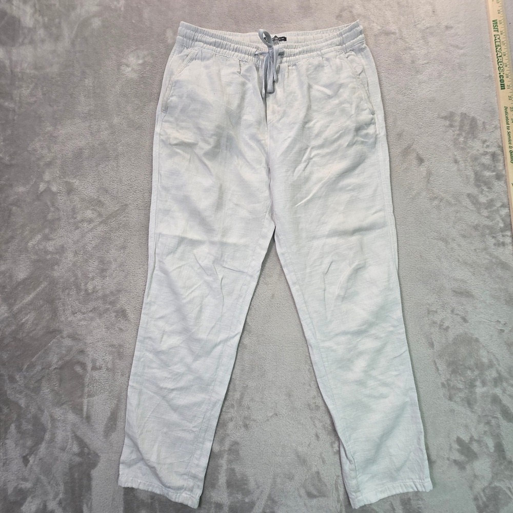 Zudio Mens Drawstring Elastic Waist Textured Casual Pants Grey Size 32 M